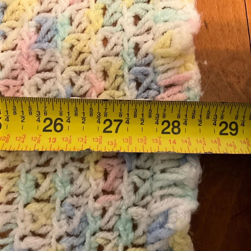 Handmade Baby Blanket Pastel Multi Color Crochet Heirloom‎ Gramma Made